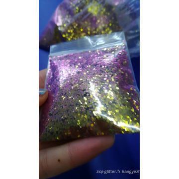 Chameleon Glitter for Nail Polish résistant aux solvants, changer de couleur, scintillant